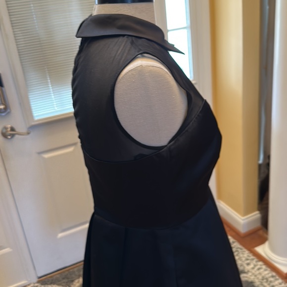 Jill Jill Stuart - Back Zip Mesh Trim Collared A Line Dress Black Size 4 - Picture 4 of 6